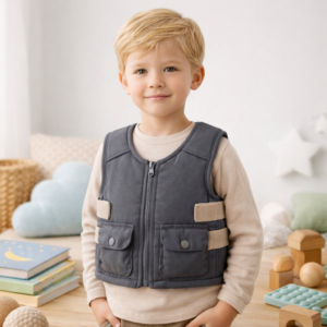 Sensorische Gewichts­weste für Kinder – Junge trägt Therapie-Weste für ADHS und sensorische Regulation